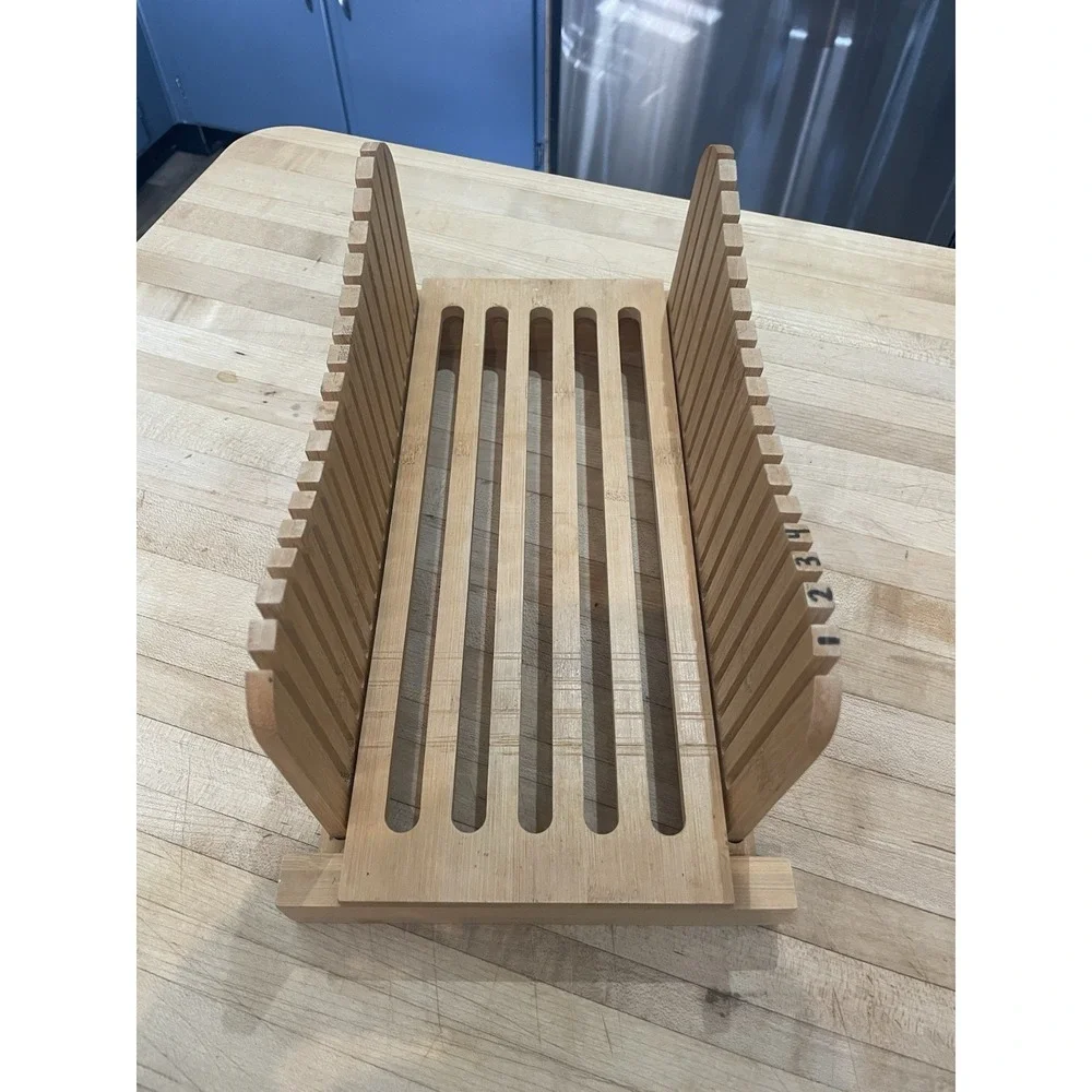 Bamboo Wooden Bread Slicer / Slotted Knife Sections - Designed